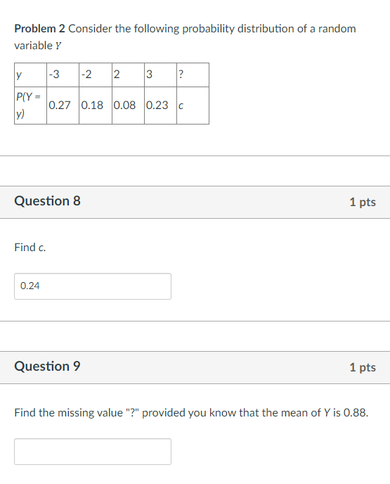 Solved Problem 2 Consider The Following Probability | Chegg.com