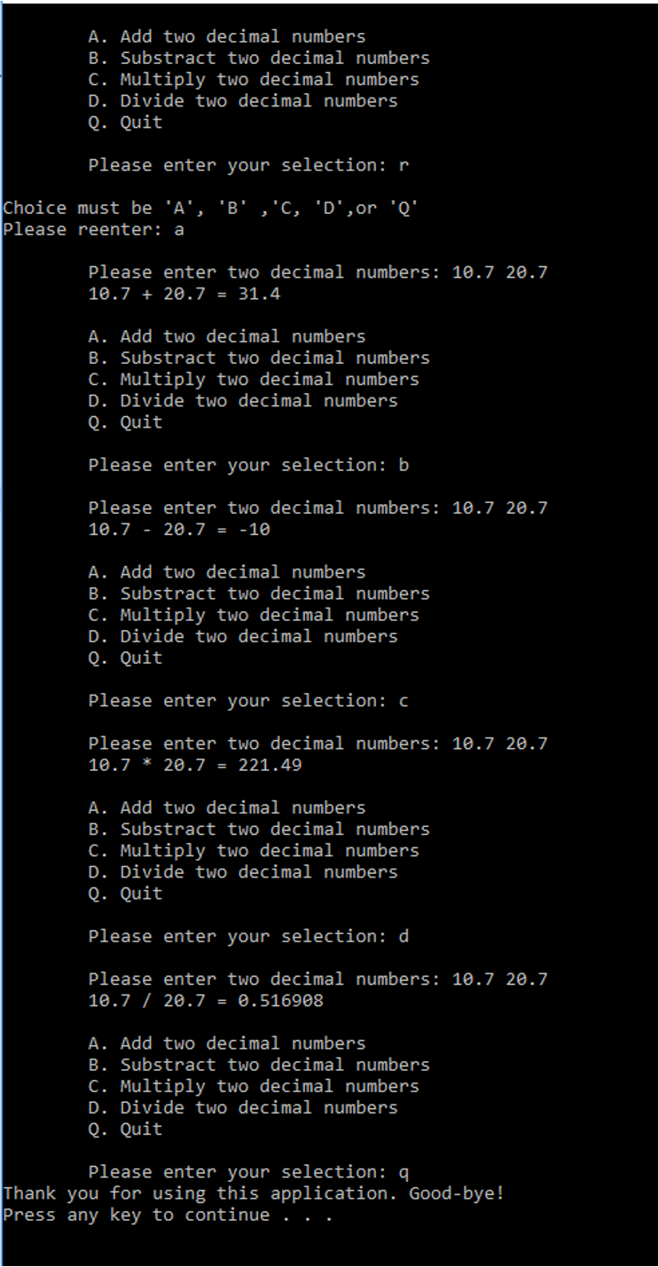 Solved A Math handling program contains this menu: Add two | Chegg.com