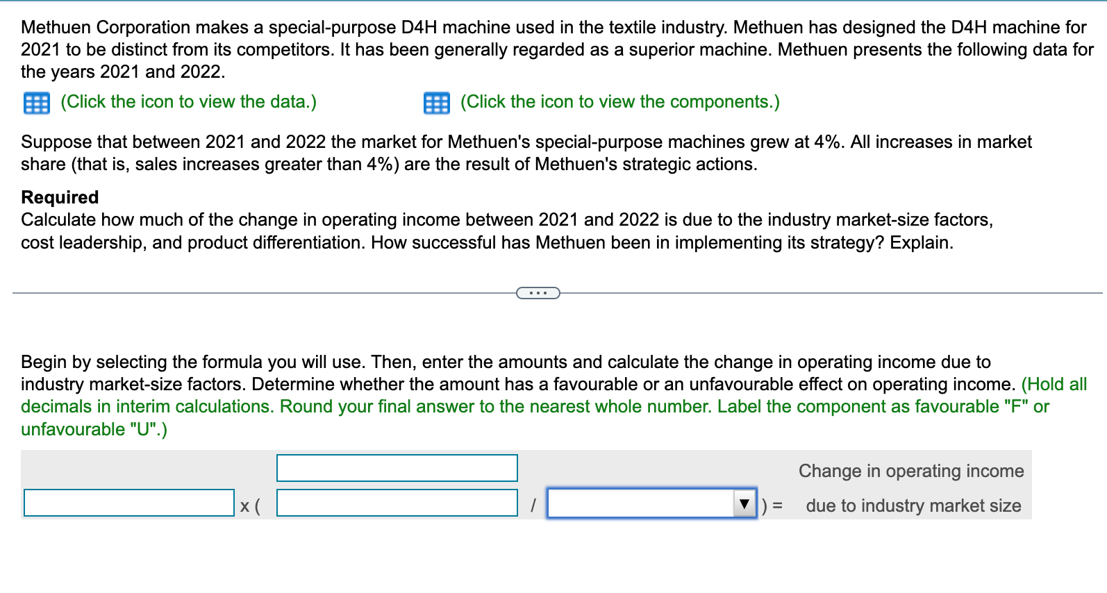 Solved Methuen Corporation makes a specialpurpose D4H