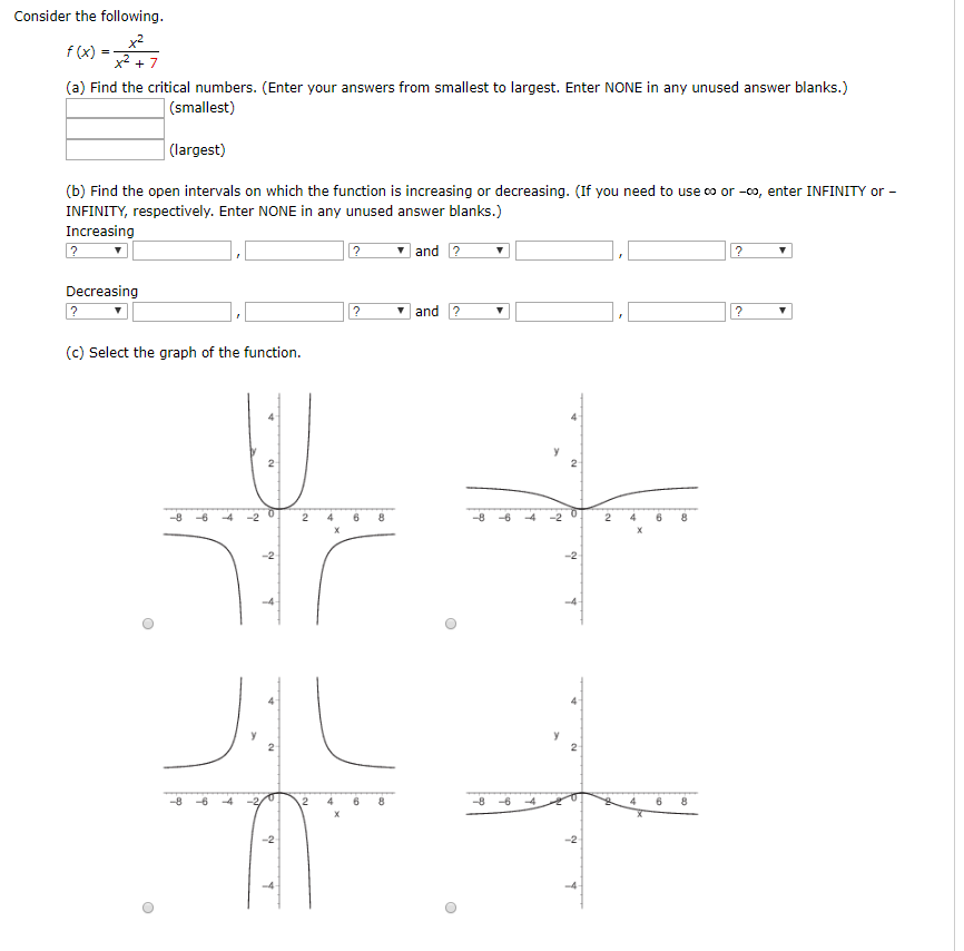 Solved Consider the following. f(x) = x2 7 (a) Find the | Chegg.com