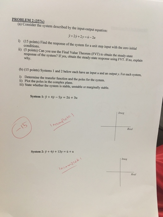 Solved PROBLEM 2 (35%) (a) Consider the system described by | Chegg.com