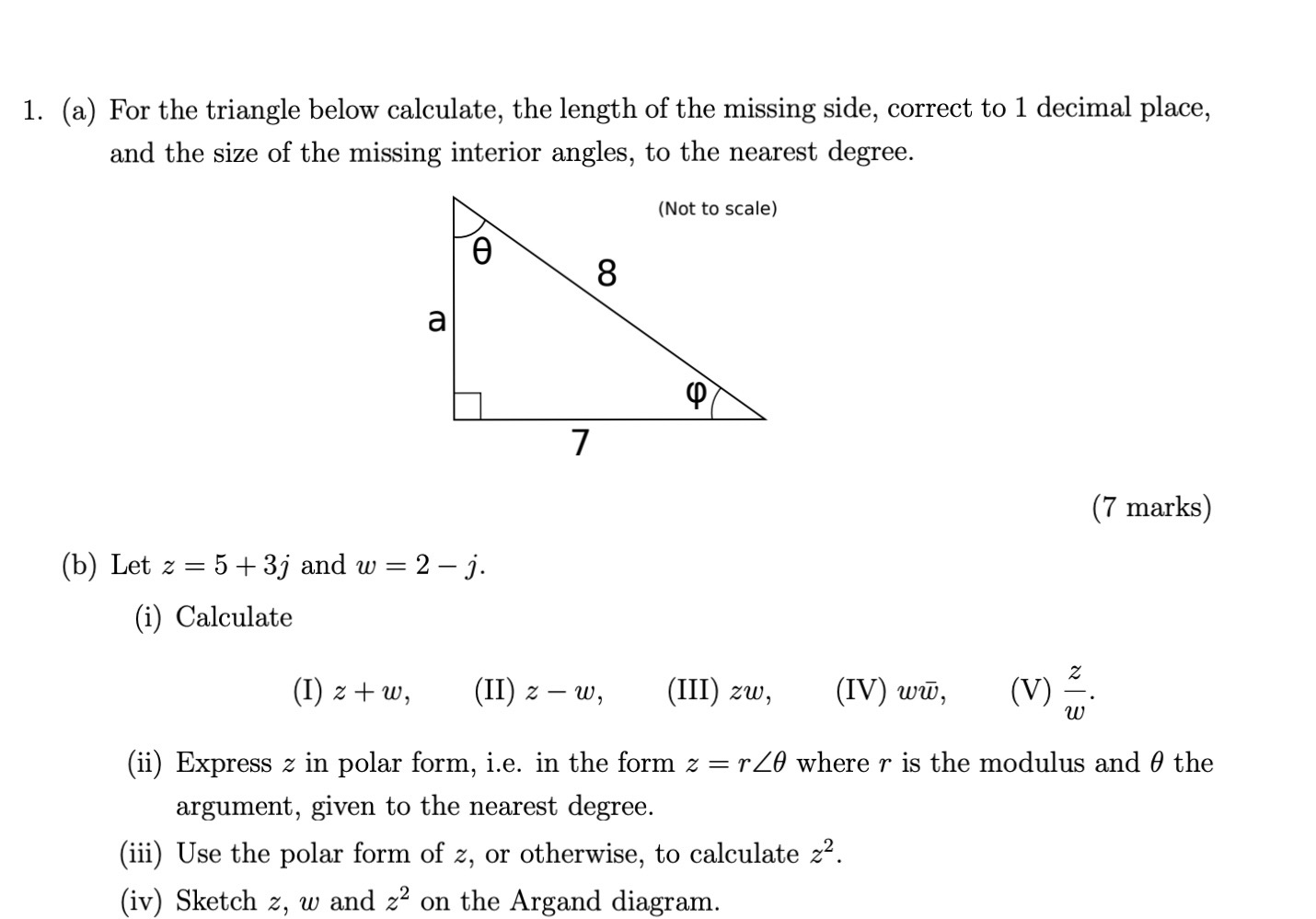 Solved 1. (a) For the triangle below calculate, the length | Chegg.com