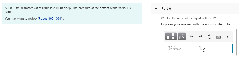 Solved A 0.800 m-diameter vat of liquid is 2.10 m deep. The | Chegg.com