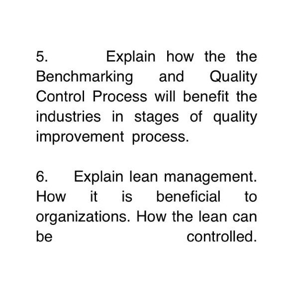 Solved Explain how the the 5. Benchmarking and Quality | Chegg.com