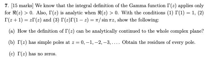 Solved 7. (15 marks] We know that the integral definition of | Chegg.com