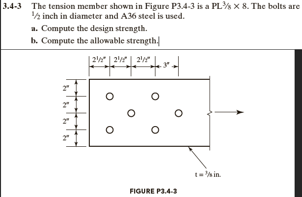 .4-3 The tension member shown in Figure P3.4-3 is a | Chegg.com