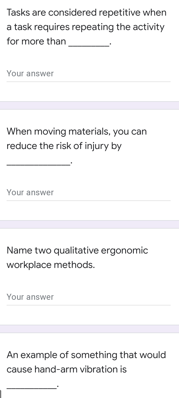 Solved Tasks are considered repetitive when a task requires | Chegg.com