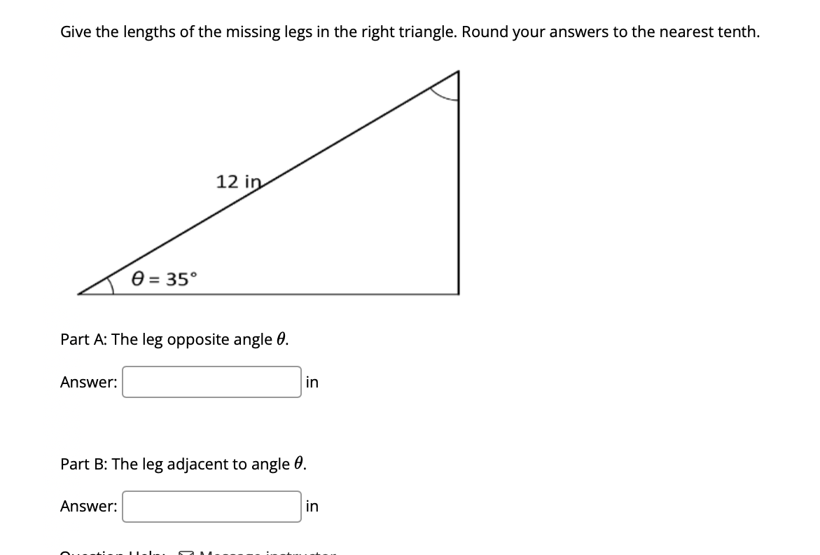 Solved Give the lengths of the missing legs in the right | Chegg.com