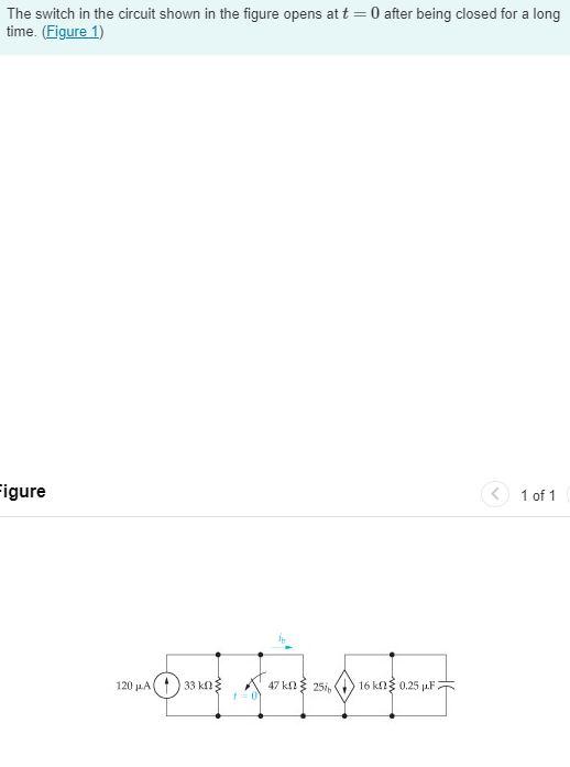 Solved The switch in the circuit shown in the figure opens | Chegg.com