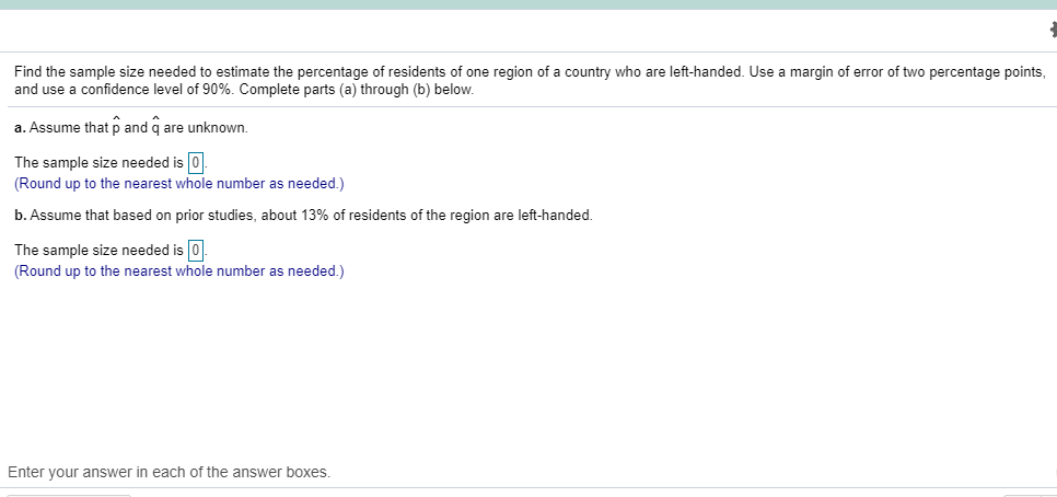 Solved Find the sample size needed to estimate the | Chegg.com