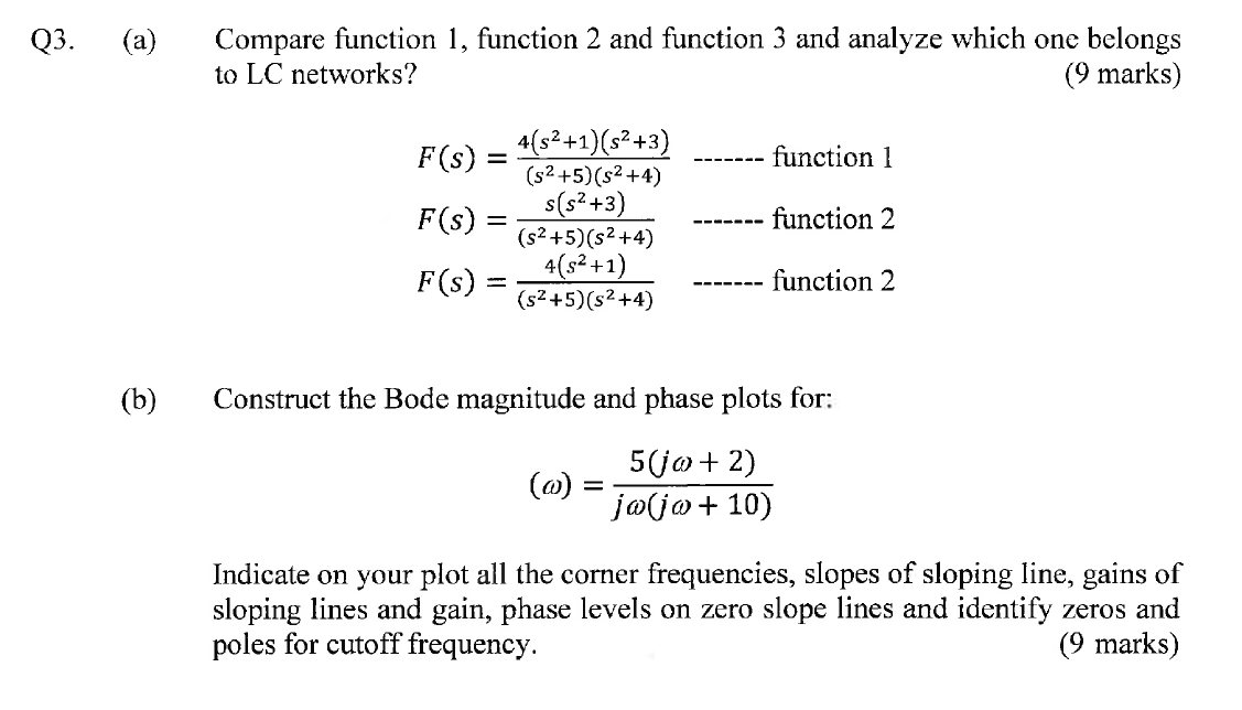 Solved Q3. (a) Compare function 1, function 2 and function 3 | Chegg.com