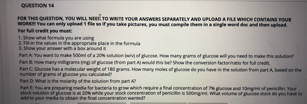 Solved QUESTION 14 FOR THIS QUESTION, YOU WILL NEED TO WRITE | Chegg.com