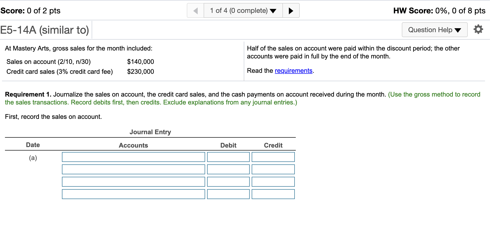 Solved Score: 0 of 2 pts 1 of 4 (0 complete) HW Score: 0%, 0 | Chegg.com