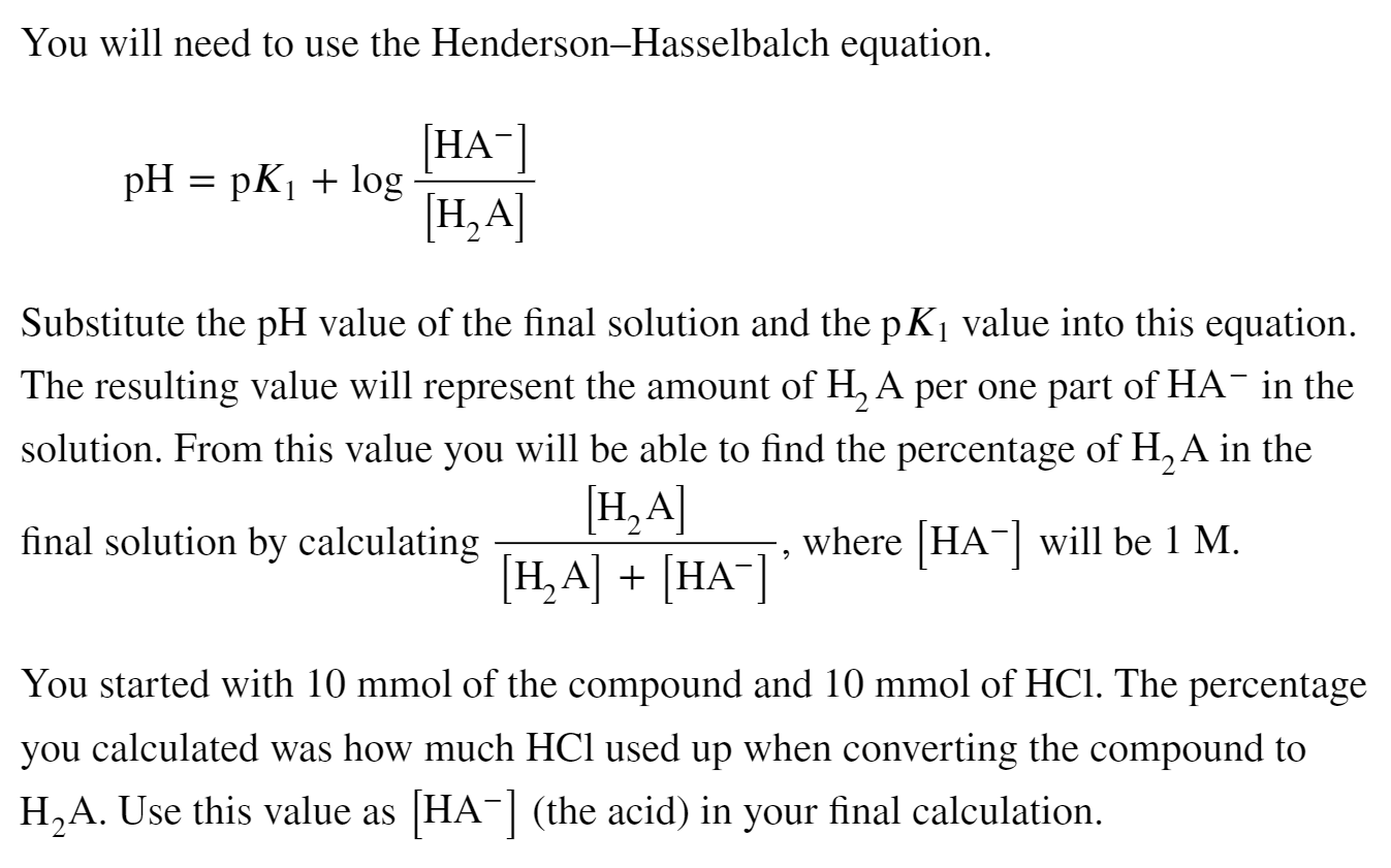 Solved Suppose a biochemist has 10 mL of a 1.0 M solution of