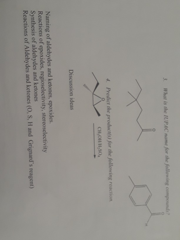 Solved 3. What is the IUPAC name for the following | Chegg.com