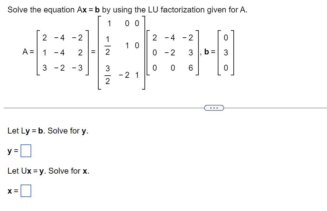 solve-the-equation-ax-b-by-using-the-lu-factorization-chegg
