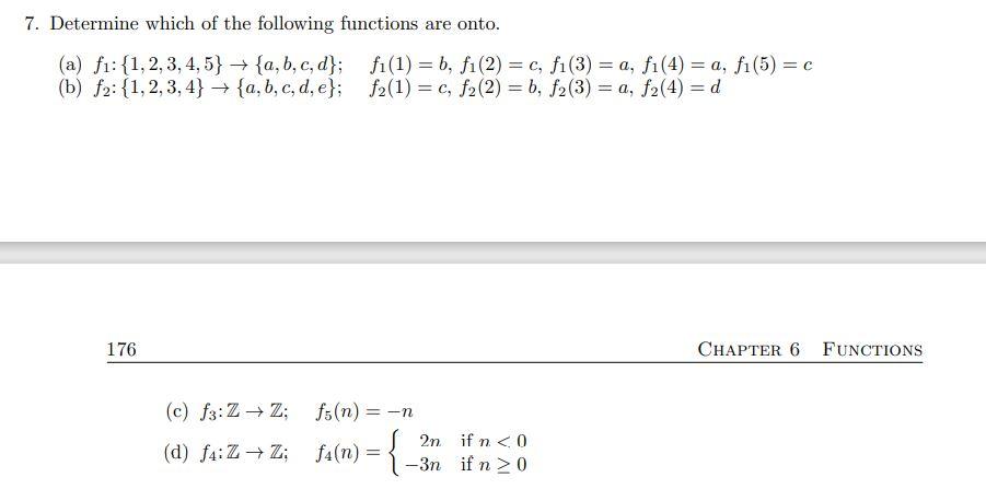 Solved 7. Determine Which Of The Following Functions Are | Chegg.com