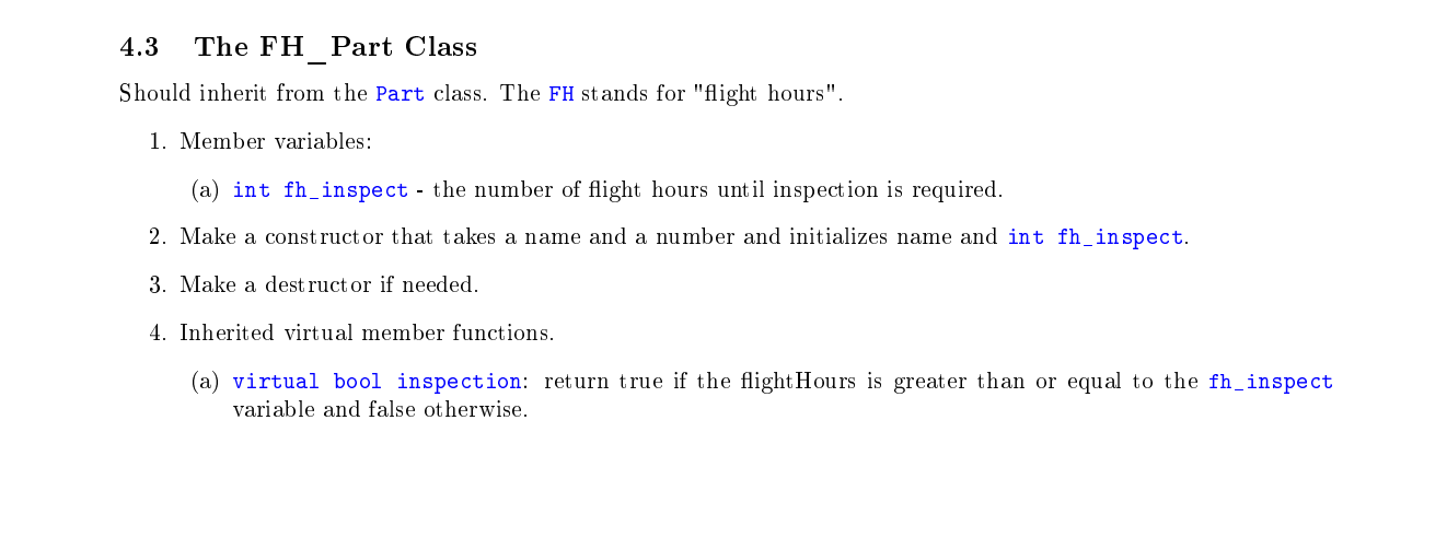 IN C++ Part.h #ifndef PART_H #define | Chegg.com