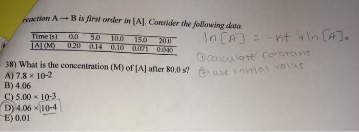 Solved Reaction A - B Is First Order In [AJ. Consider The | Chegg.com