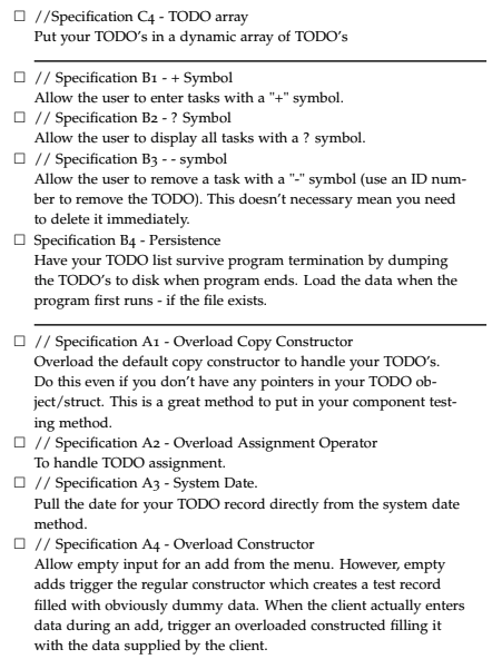 Solved Problem. Create a command line TODO list program. | Chegg.com