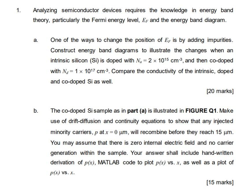 Solved 1. Analyzing Semiconductor Devices Requires The | Chegg.com