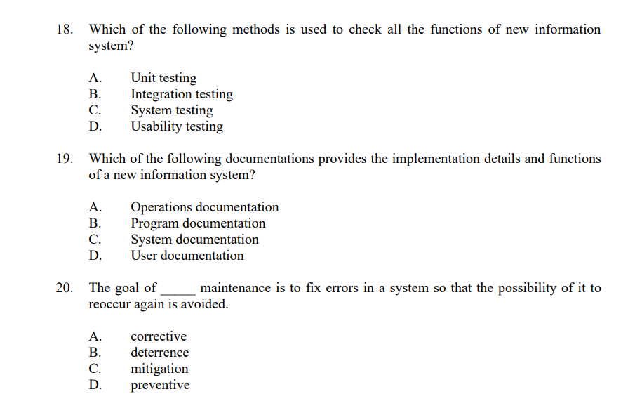 Solved 18. Which of the following methods is used to check | Chegg.com