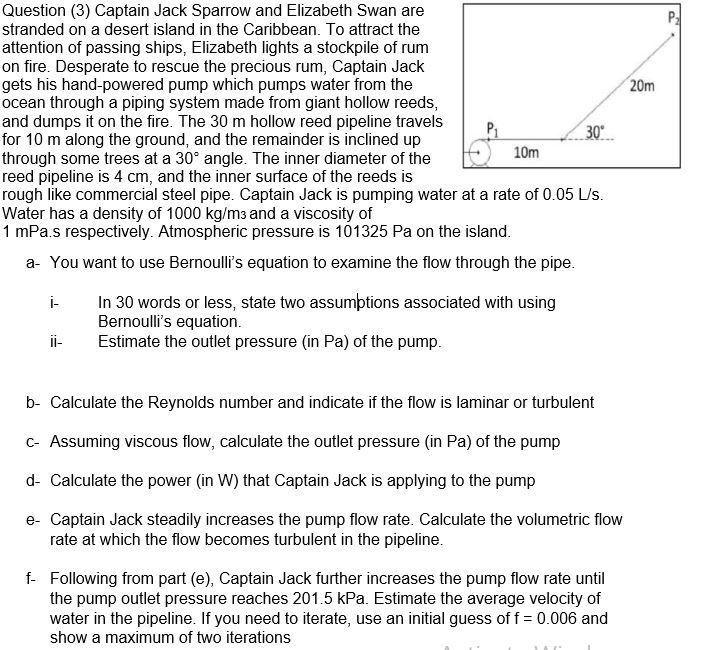 Solved P: 20m Question (3) Captain Jack Sparrow and | Chegg.com