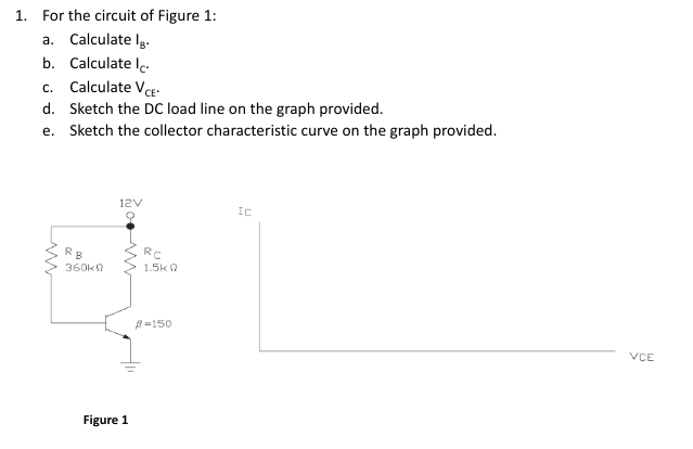 Solved 1. For the circuit of Figure 1: a. Calculate lg. b. | Chegg.com