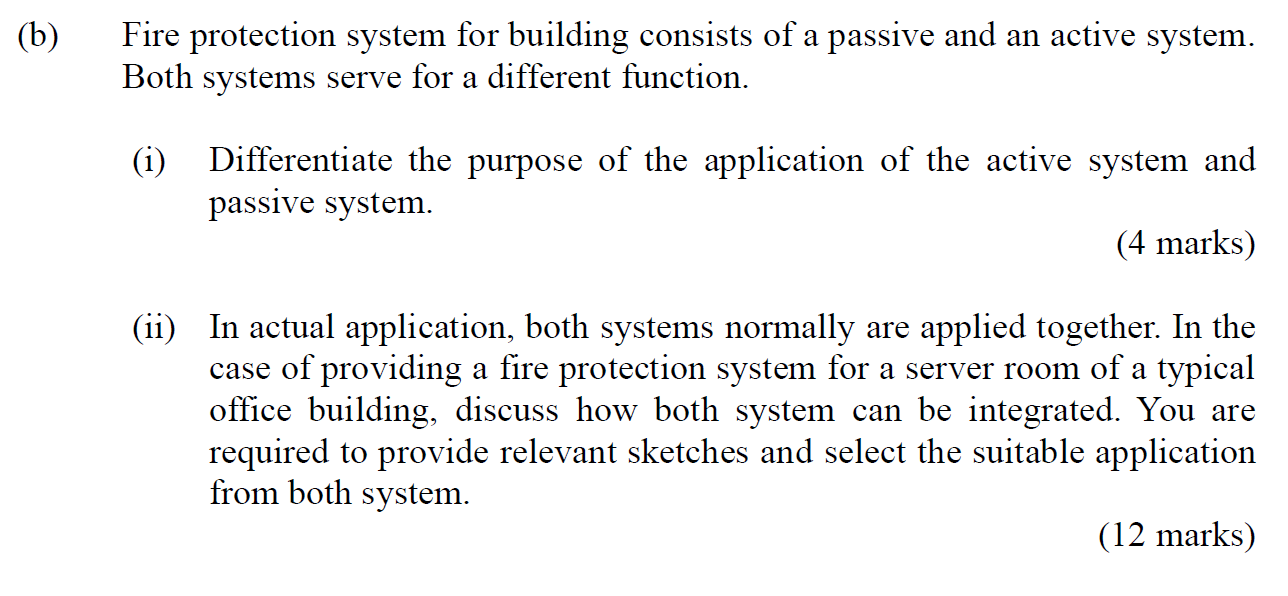 Solved (b) Fire Protection System For Building Consists Of A | Chegg.com