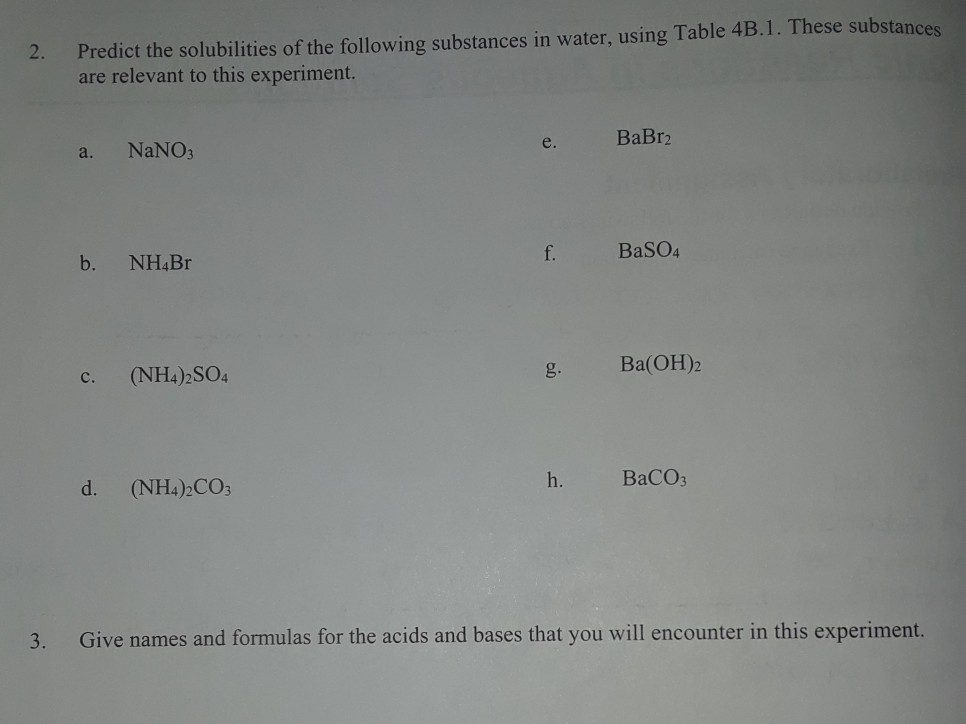 Solved 2. Predict the solubilities of the following | Chegg.com