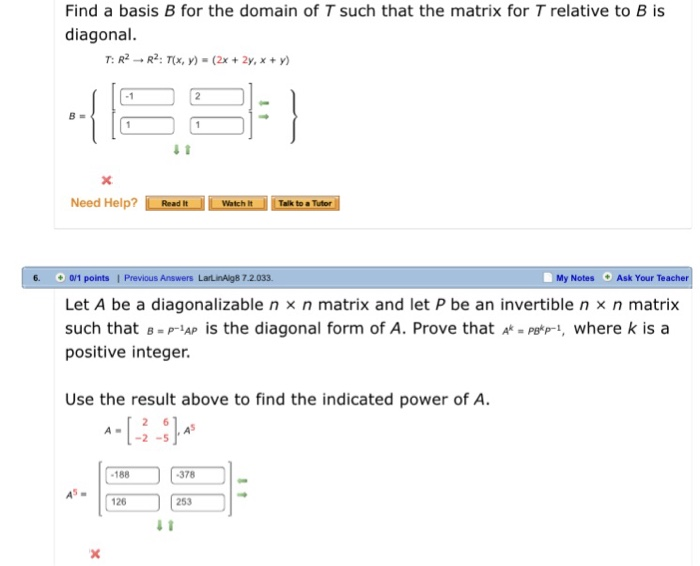 Solved Find a basis B for the domain of T such that the | Chegg.com