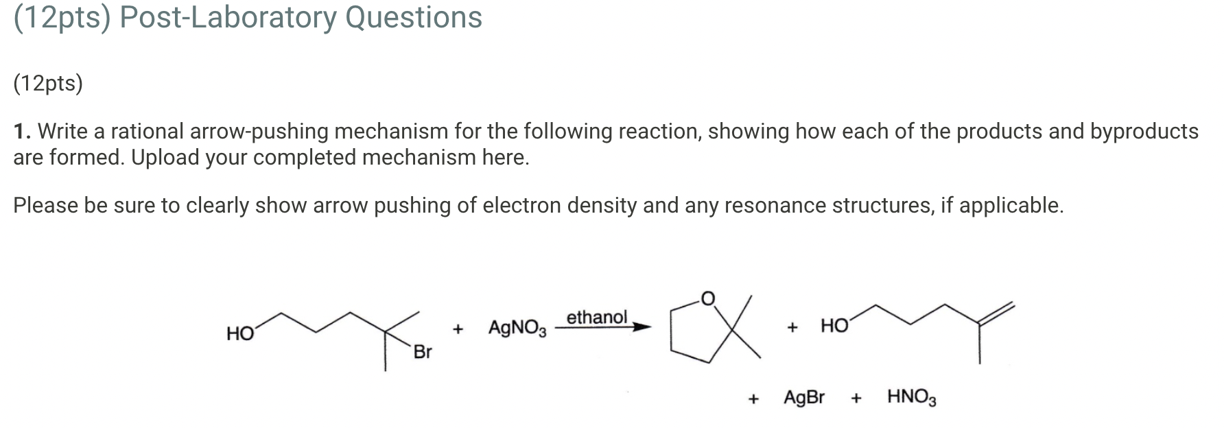 Solved (12pts) Post-laboratory Questions (12pts) а 1. Write 