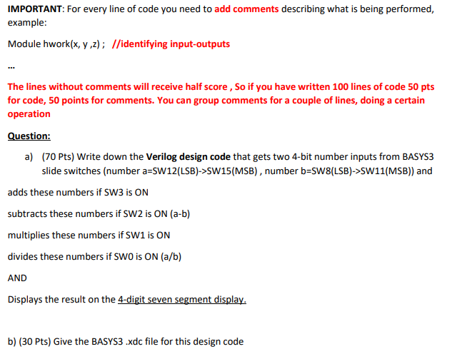 Solved IMPORTANT: For every line of code you need to add | Chegg.com