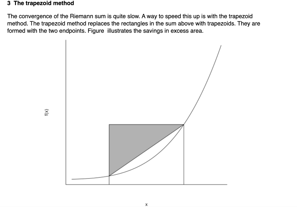 Solved 3 The trapezoid method The convergence of the Riemann | Chegg.com