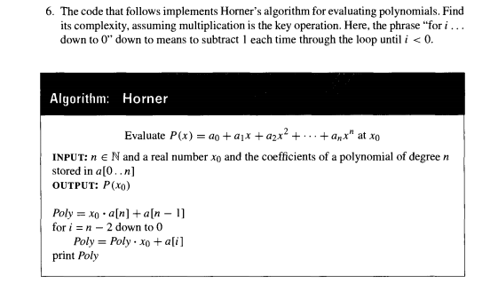 Solved 6. The code that follows implements Horner's | Chegg.com