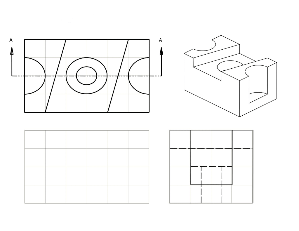Solved Draw the front projected view as a sectional view | Chegg.com