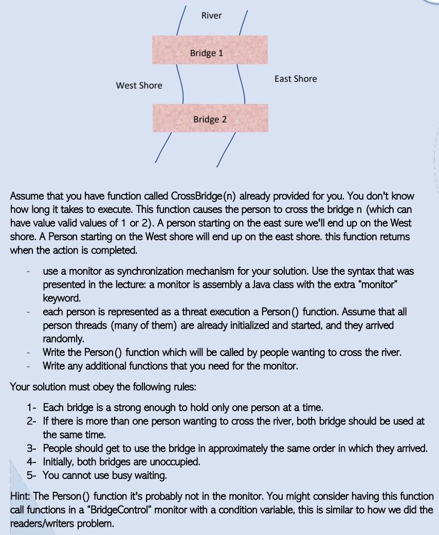 Solved Write Java like code to provide the synchronization | Chegg.com