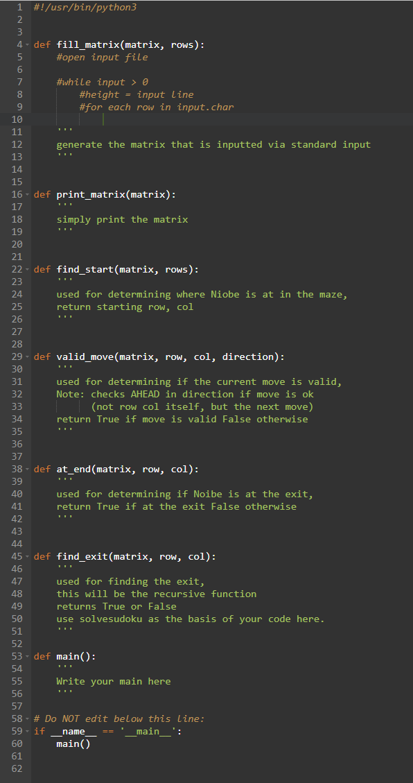 python maze solver. Help Niobe navigate through the | Chegg.com