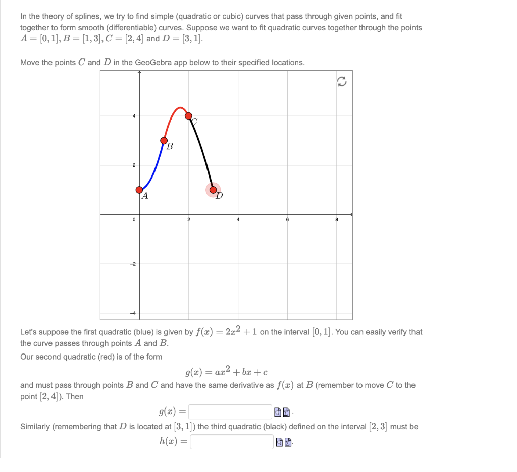 Solved In the theory of splines, we try to find simple | Chegg.com