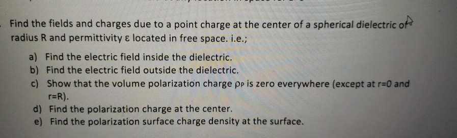 Solved Find the fields and charges due to a point charge at | Chegg.com