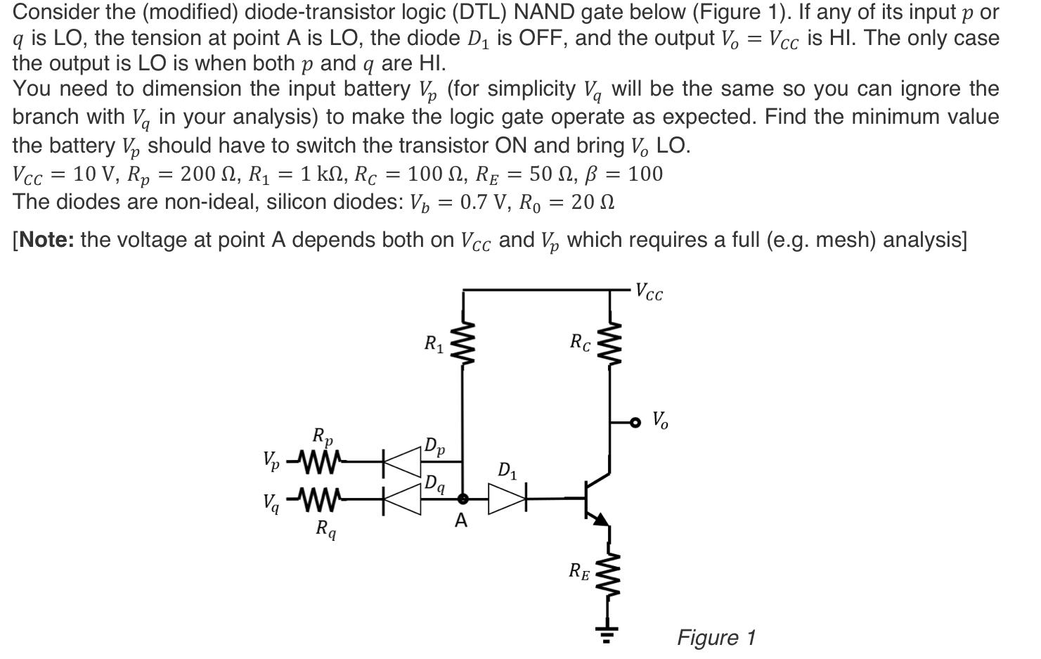 Solved = Consider the (modified) diodetransistor logic