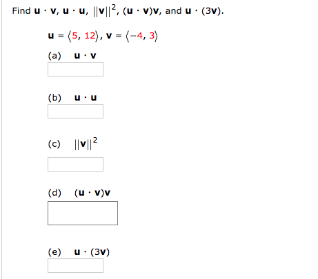 Solved Find U V Uu 0 2 U V V And U 3v U Chegg Com