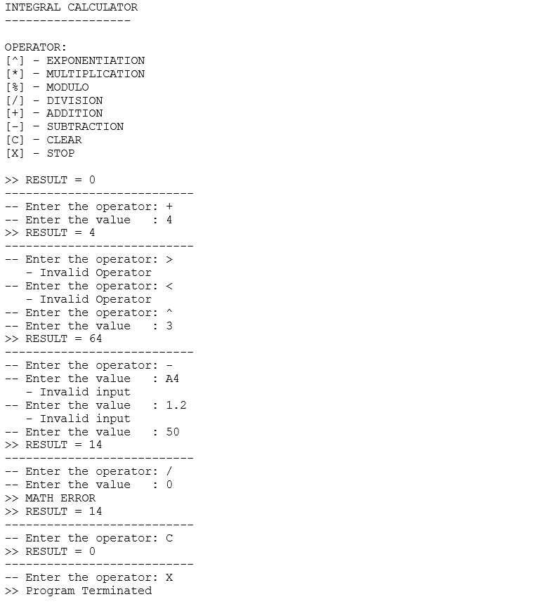 Solved Java Program Create A Program For Integral Calcula Chegg Com