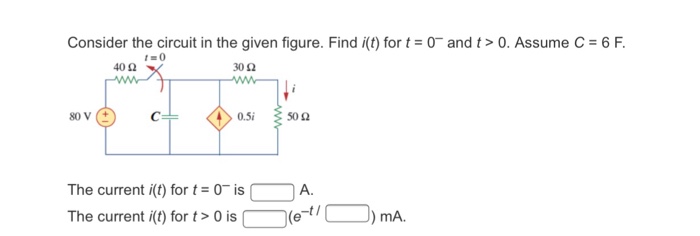 Solved For the circuit in the given figure, is() 6u(). Find | Chegg.com