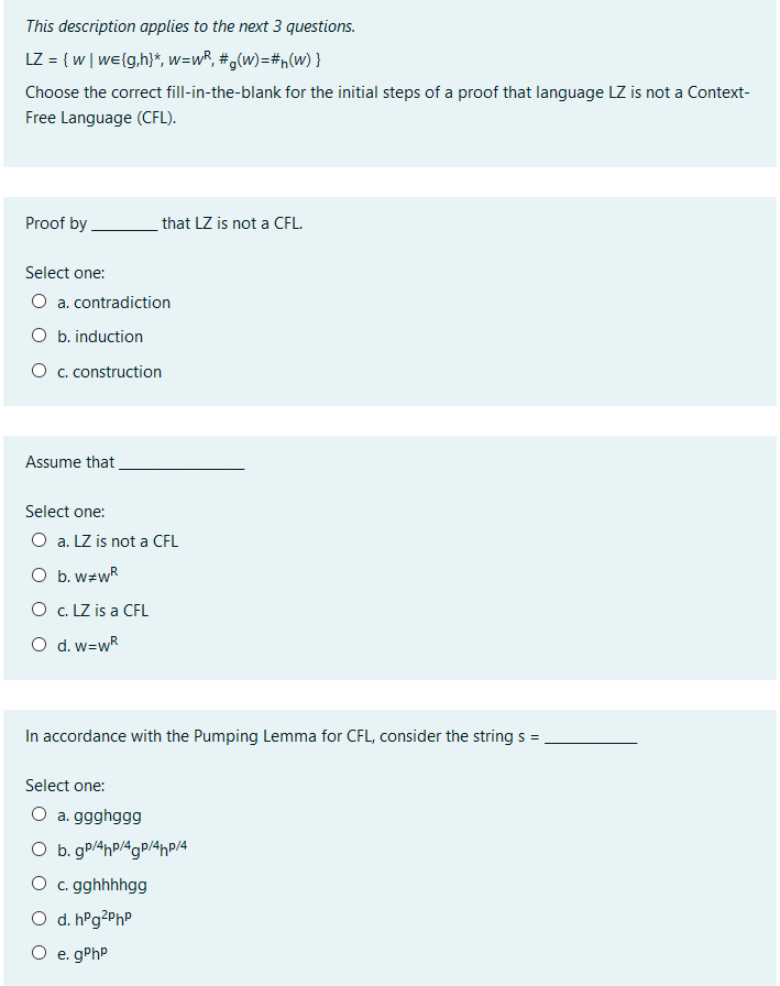 Solved This Description Applies To The Next 3 Questions Chegg Com