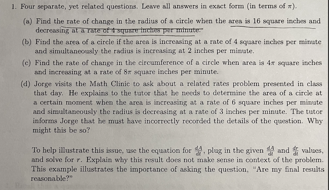 Four Squares Questions