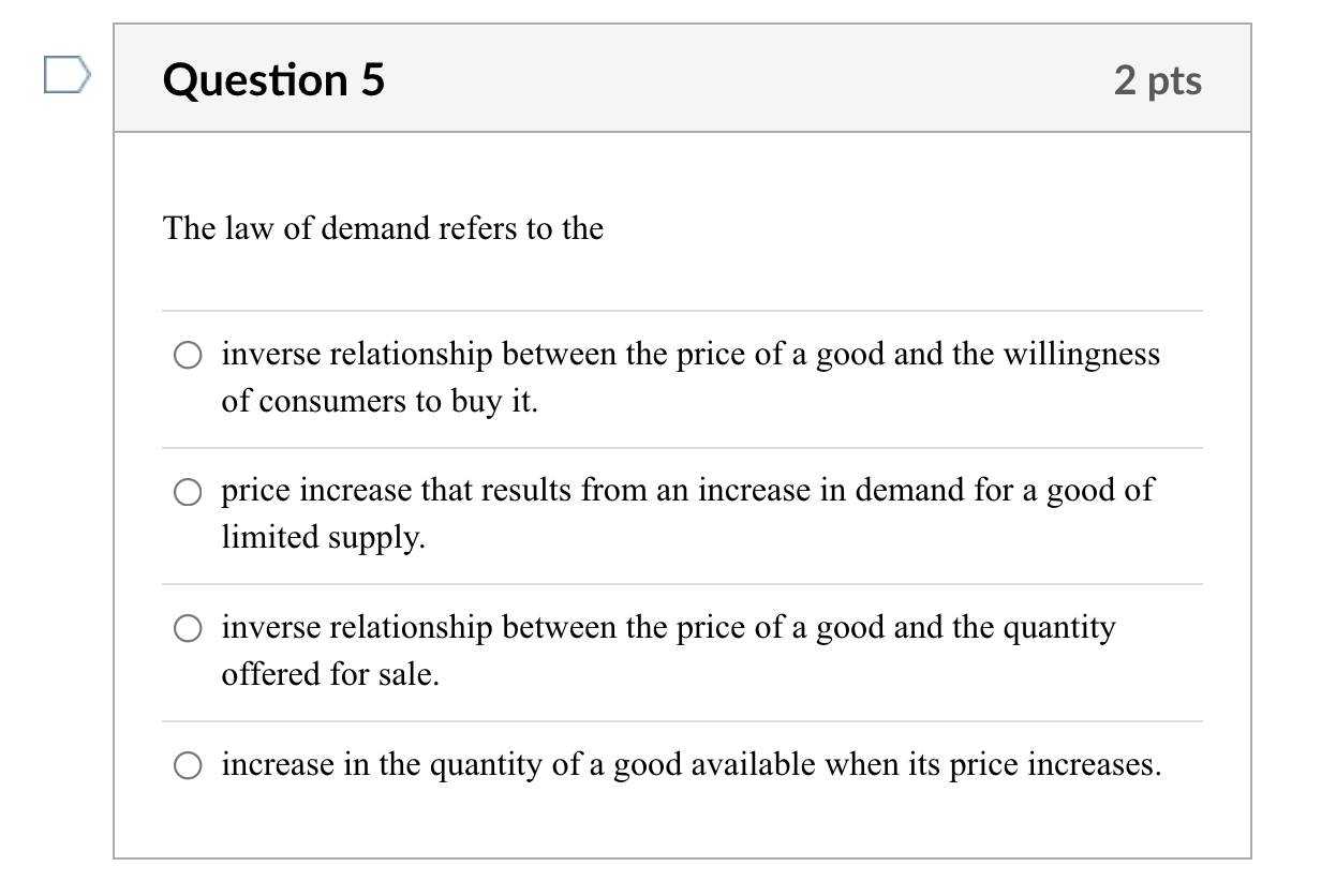Solved Question 3 2 Pts If Consumer Purchases Of A Good Are Chegg