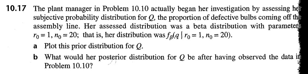 17 The plant manager in Problem 10.10 actually began | Chegg.com