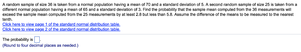 Solved A random sample of size 36 is taken from a normal | Chegg.com