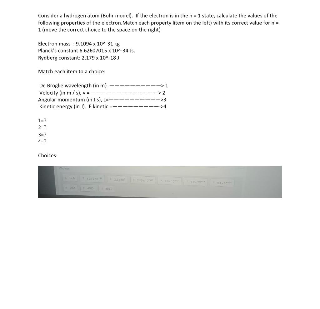Solved Consider a hydrogen atom (Bohr model). If the | Chegg.com